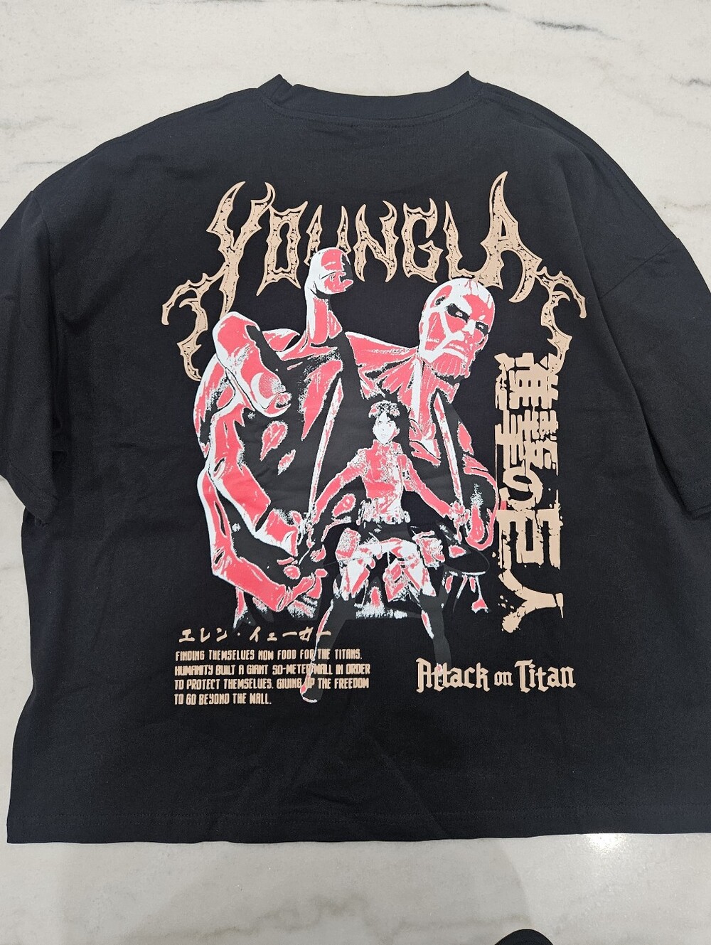 Attack on Titan Black Graphic Tee Youngla